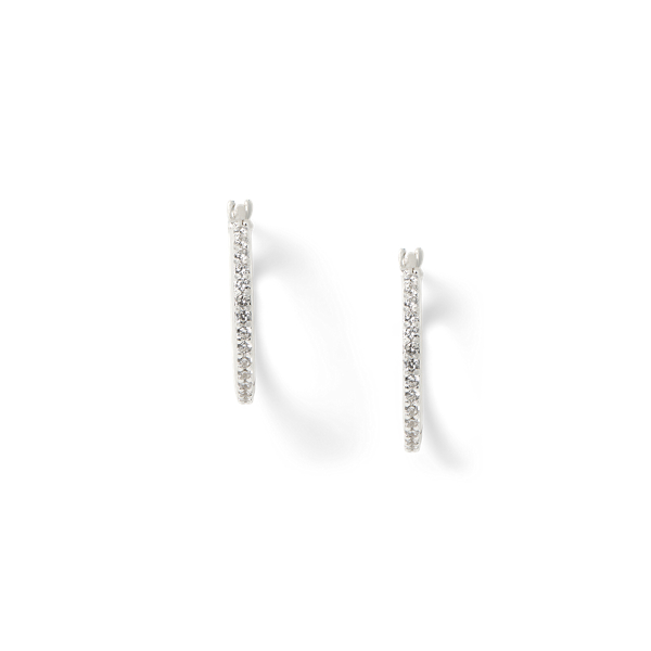 Pavé Sterling Silver Hoop Earrings