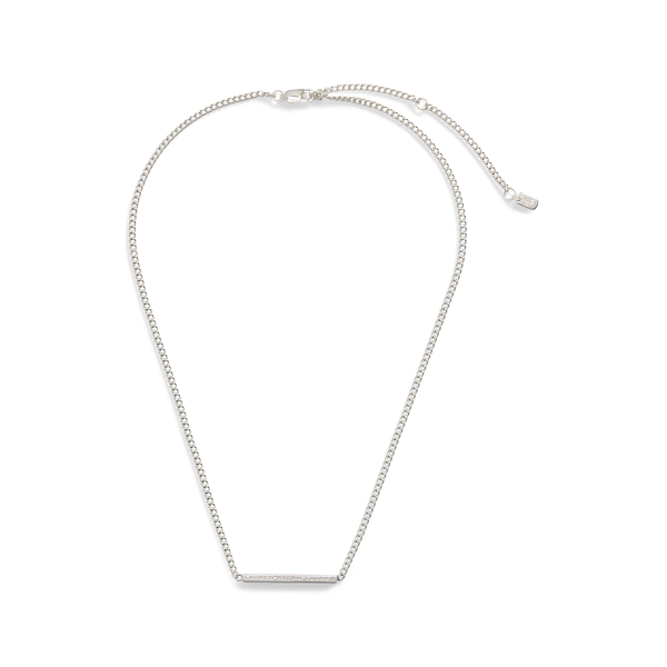 Sterling Silver Logo Bar Necklace