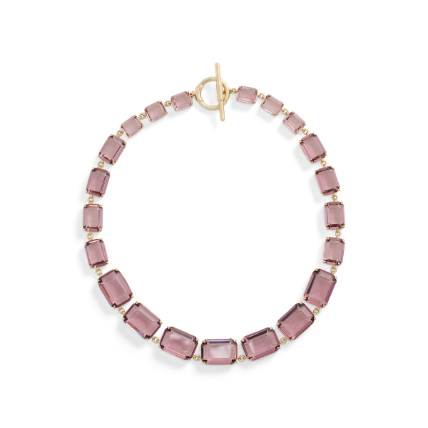 Goldfarbenes Collier mit Kristallen Lauren in 1