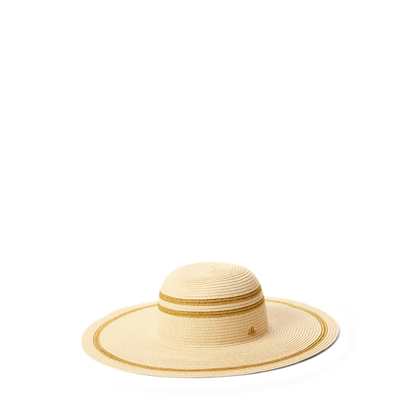 Chapeau de soleil rayé en paille