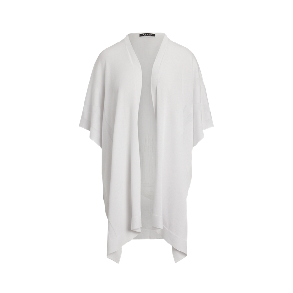 Logo Jacquard Cotton-Blend Knit Ruana Lauren 1