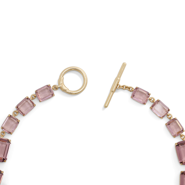 Gold/Pink Gold-Tone Crystal Collar Necklace Lauren 2