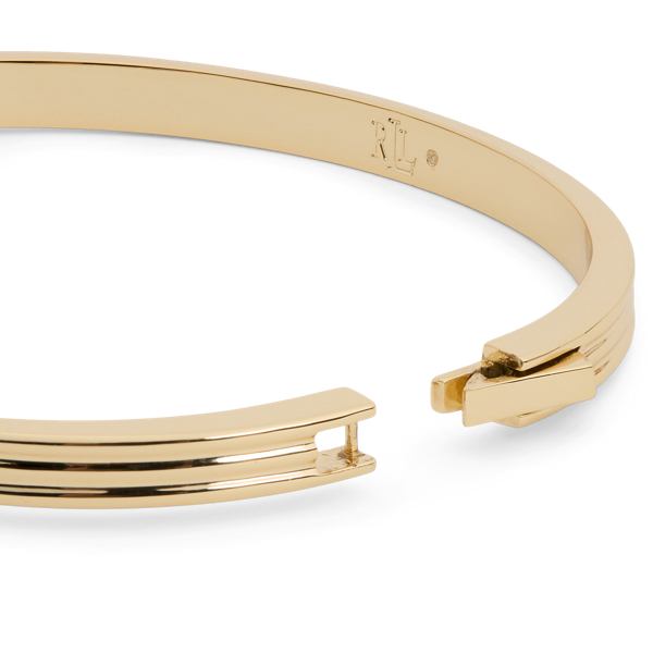 Gold/Pink Gold-Plated Stone Hinge Bangle Lauren 2