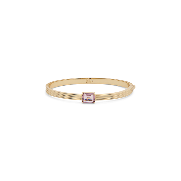 Gold-Plated Stone Hinge Bangle