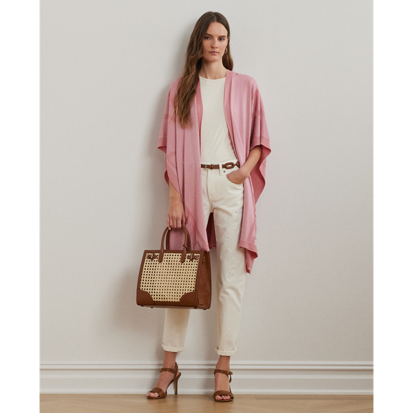 Belting-Motif Jacquard Ruana