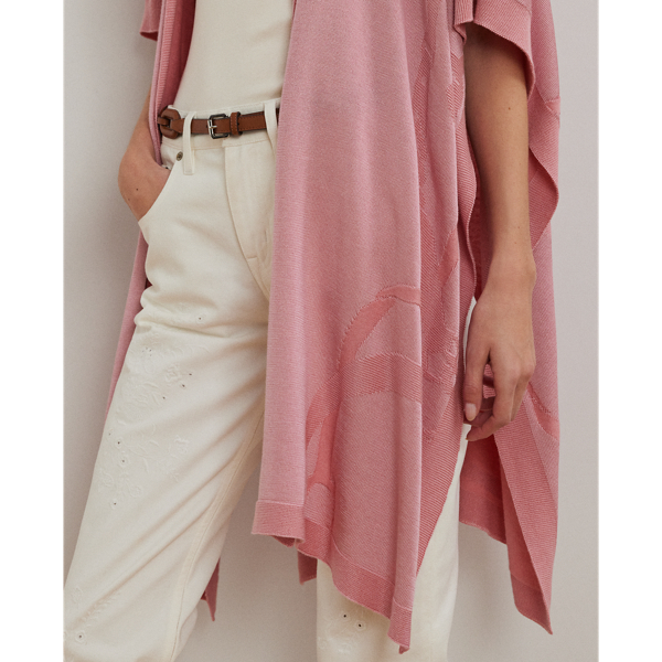 Belting-Motif Jacquard Ruana