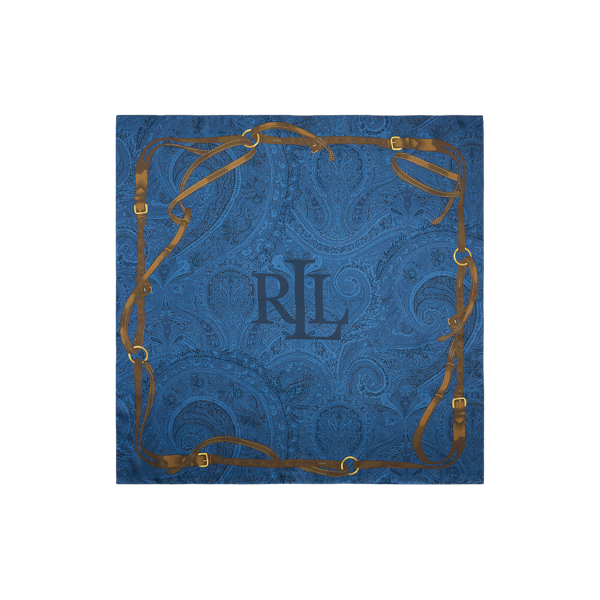 Paisley-Seidentuch mit G&uuml;rteldruck Lauren in Denim 2