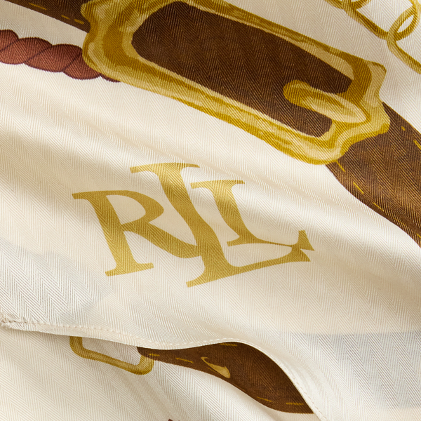 Seidenschal mit G&uuml;rteldruck Lauren in Creme 3