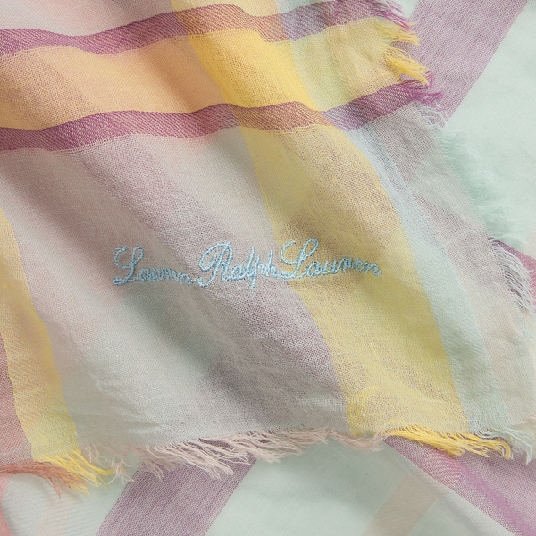 Plaid Cotton Square Scarf