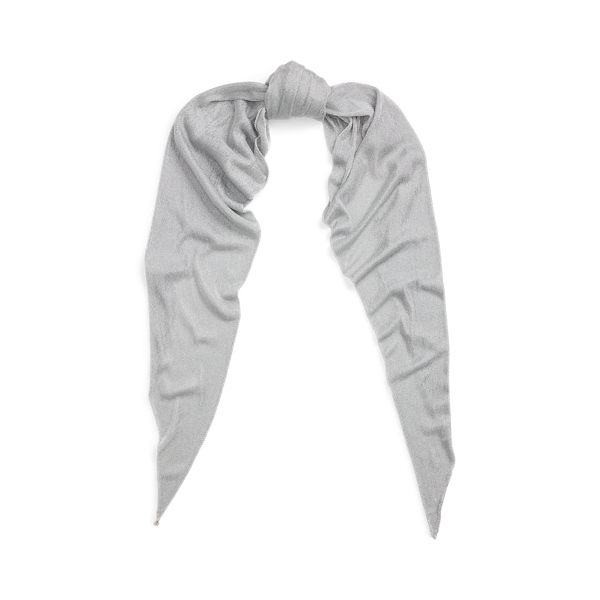 Light Pewter Rautenförmiger Schal aus Metallic-Strick Lauren 1