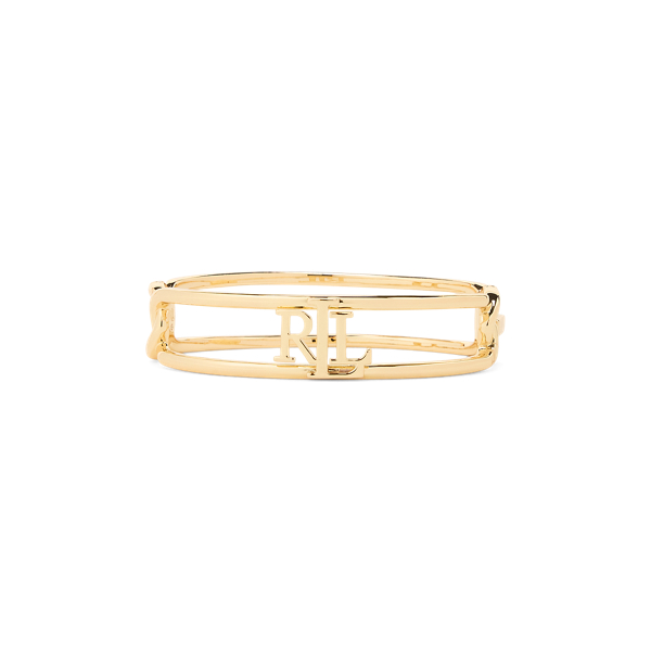 Gold Gold-Plated Logo Hinge Bangle Lauren 1