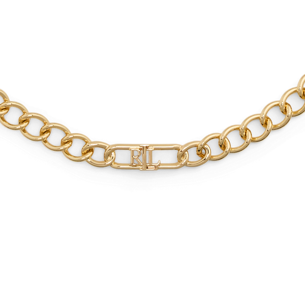 Gold Gold-Plated Link Logo Collar Necklace Lauren 2