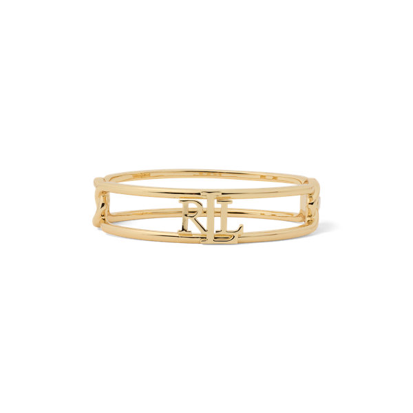 Gold Vergoldeter Scharnierarmreif mit Logo Lauren 1