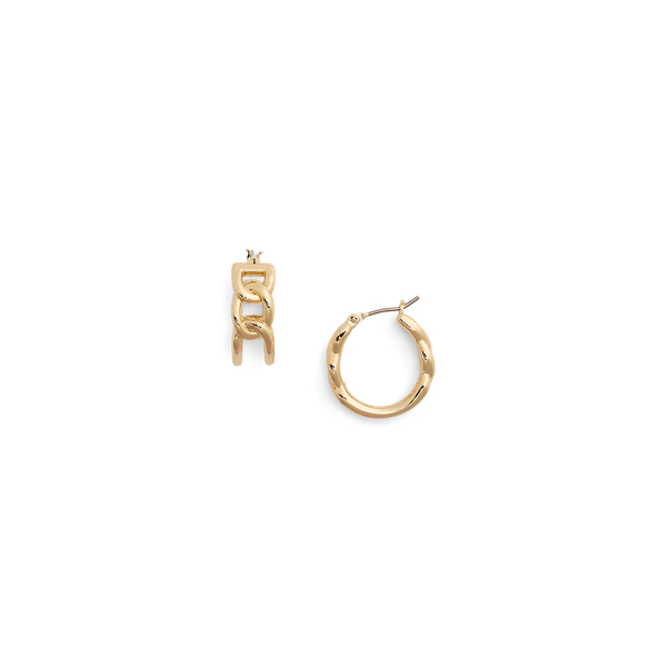 Ralph Lauren ラルフローレン Gold Link Hoop Earrings ピアス Gold-Plated Link Hoop Earrings for Women | Ralph Lauren® NL