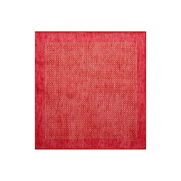 Madison Red Geo-Print Linen-Silk Square Scarf Lauren 2