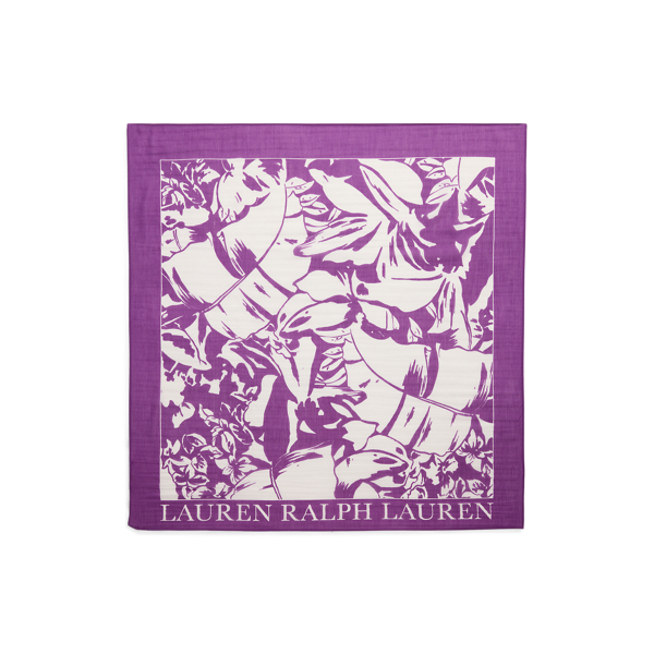 Palm-Frond-Print Cotton-Silk Scarf