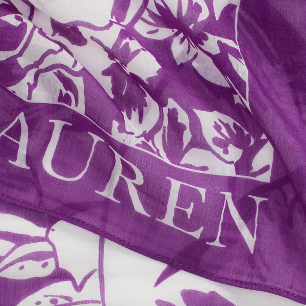 Palm-Frond-Print Cotton-Silk Scarf