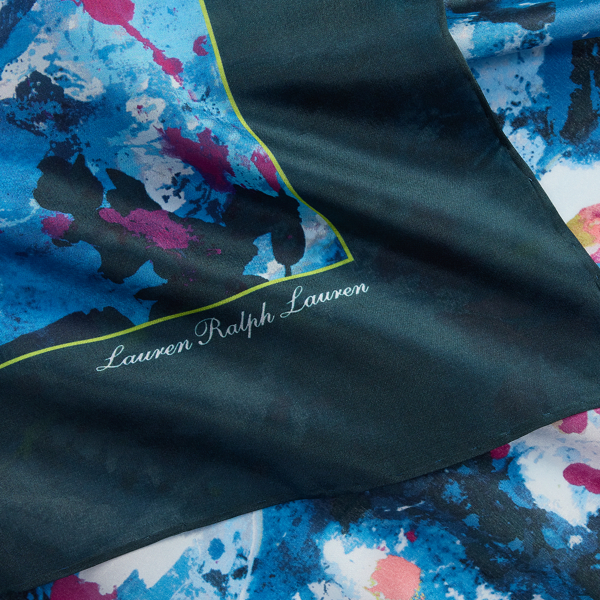 Print Silk Square Scarf