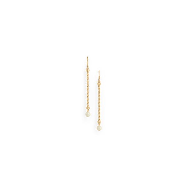 Gold-Plated Bezel-Charm Drop Earrings