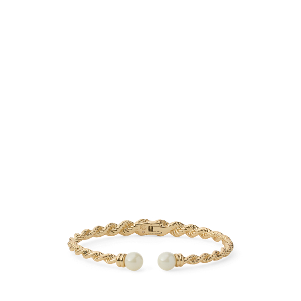 Gold-Plated Faux-Pearl Rope Bangle