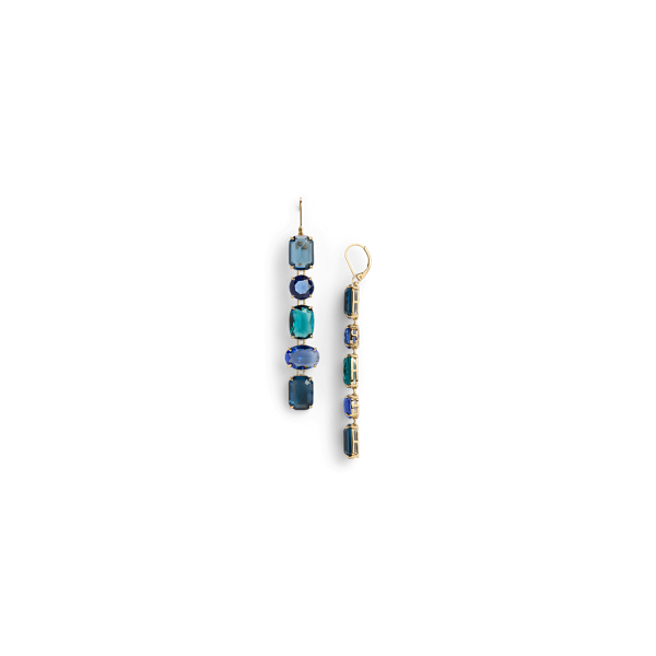 Gold-Plated Stone Linear Drop Earrings