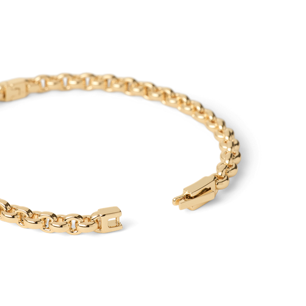 Gold-Plated Rolo-Link Hinge Bracelet