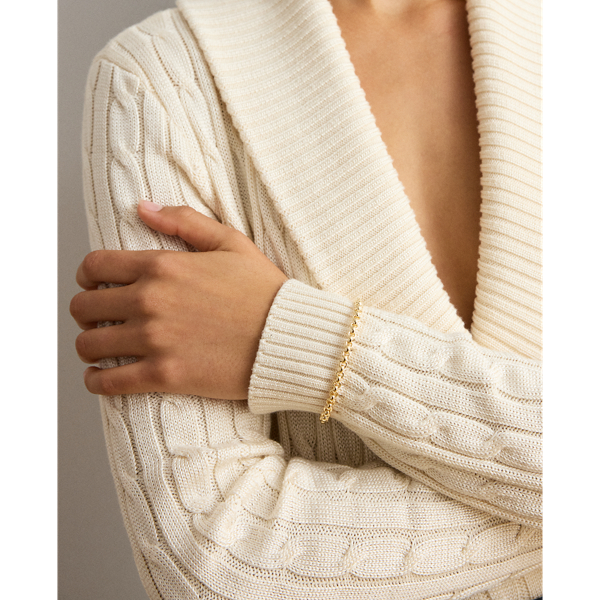 Gold-Plated Rolo-Link Hinge Bracelet