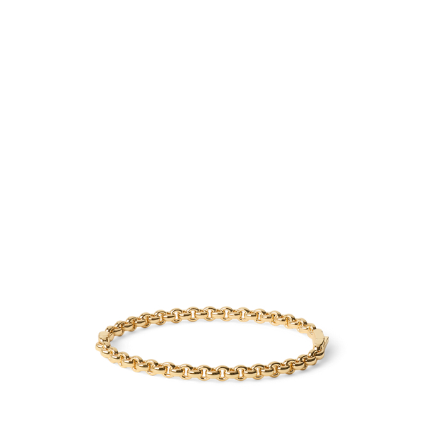 Gold-Plated Rolo-Link Hinge Bracelet