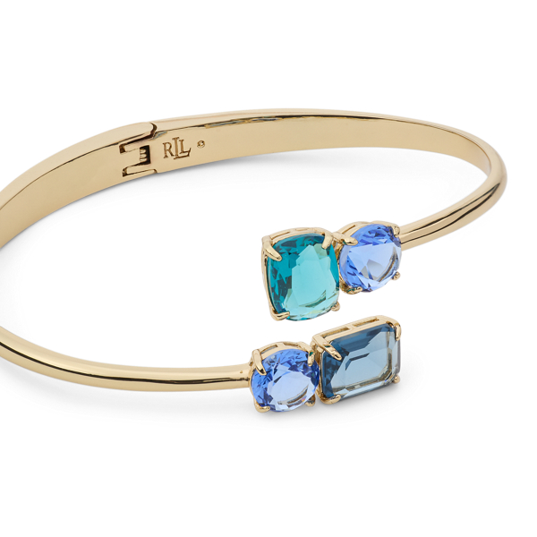 Gold-Plated Stone Hinge Bangle