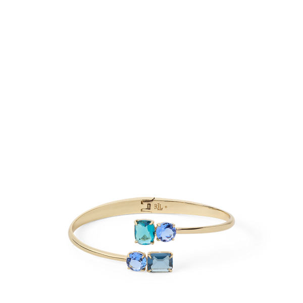 Gold-Plated Stone Hinge Bangle