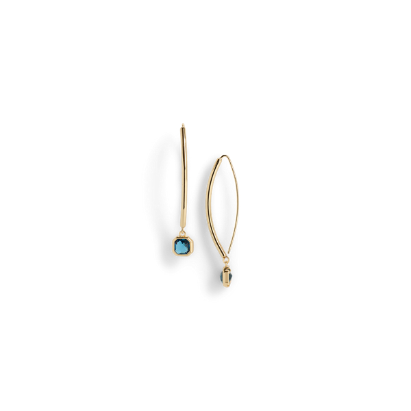 Gold-Plated Stone Threader Earrings