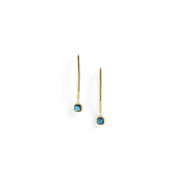 Gold-Plated Stone Threader Earrings
