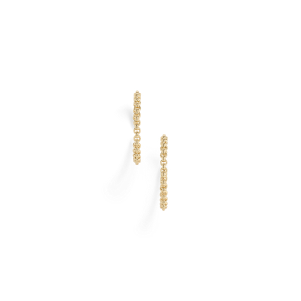 Gold-Plated Rolo-Link Hoop Earrings