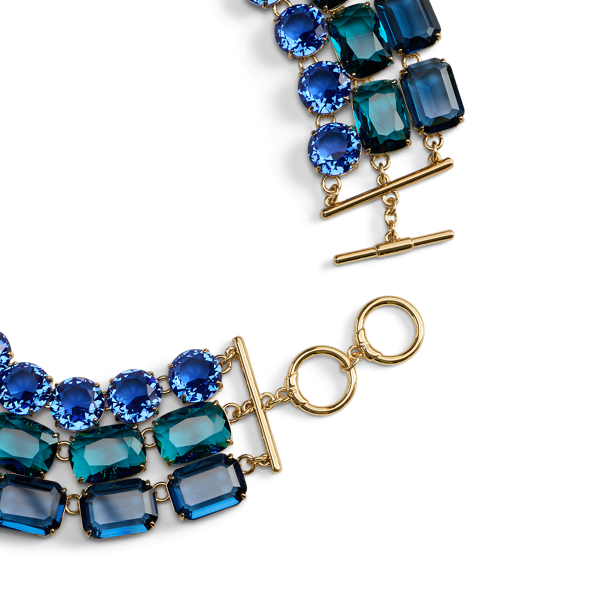 Gold-Plated Stone Multistrand Necklace