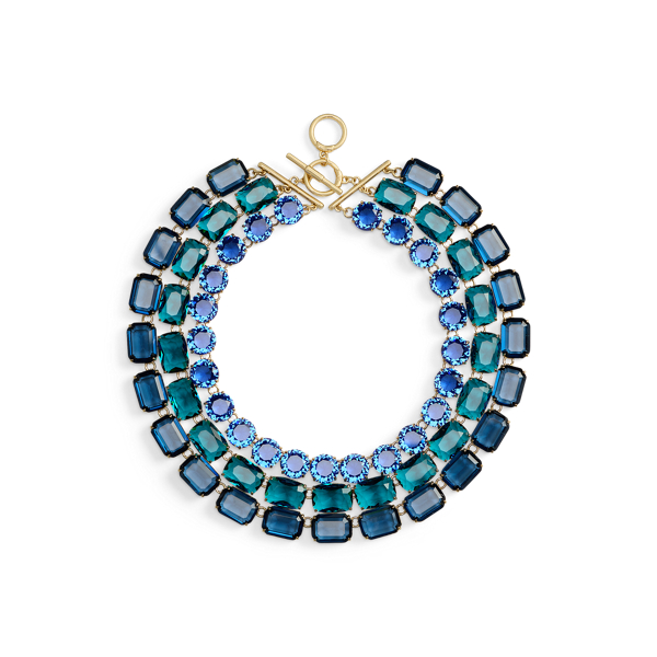 Gold-Plated Stone Multistrand Necklace