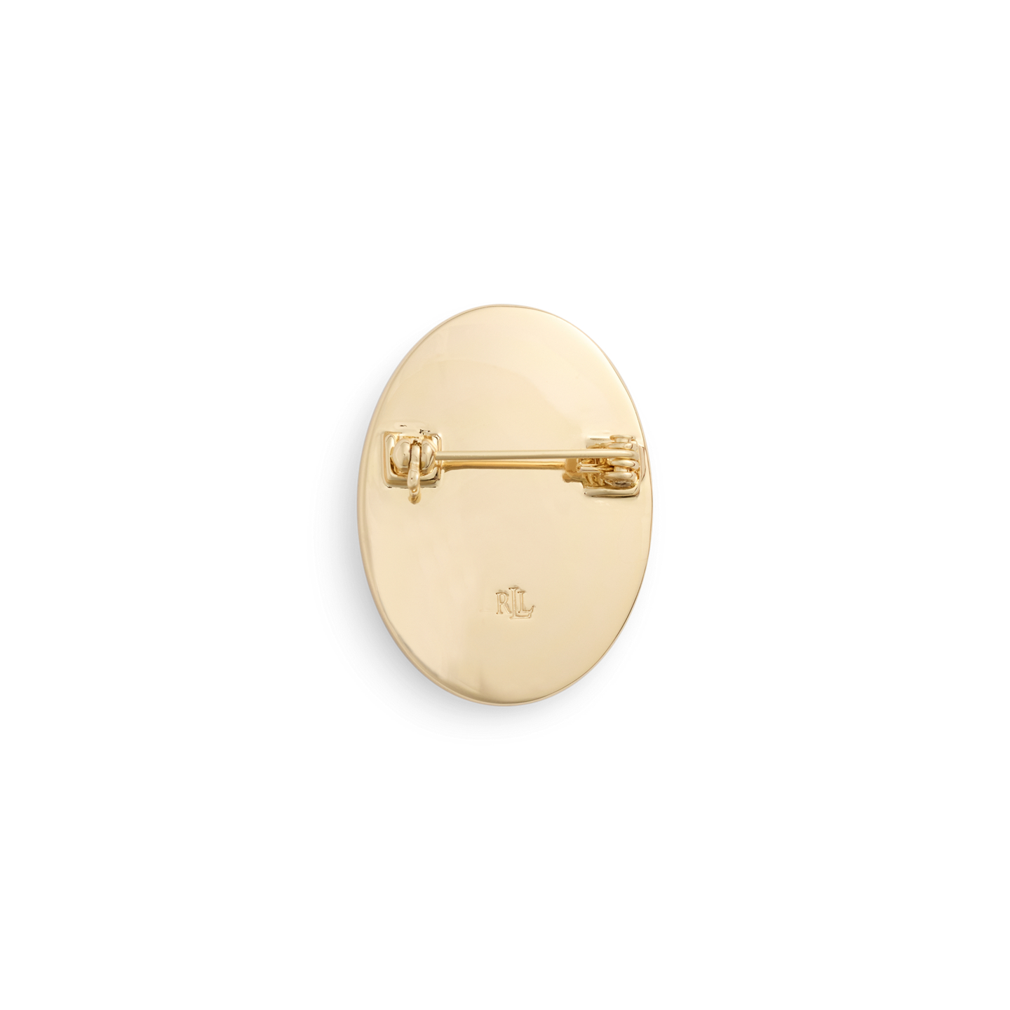 Украшения Ralph Lauren Gold-Plated Pavé Resin Logo Pin, цвет: Золотой / Чёрный — фото 1