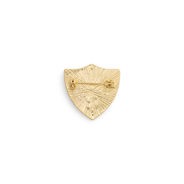 Gold-Plated Pav&eacute; Tortoiseshell Logo Pin