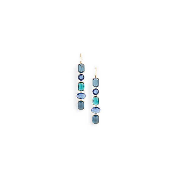 Gold-Plated Stone Linear Drop Earrings