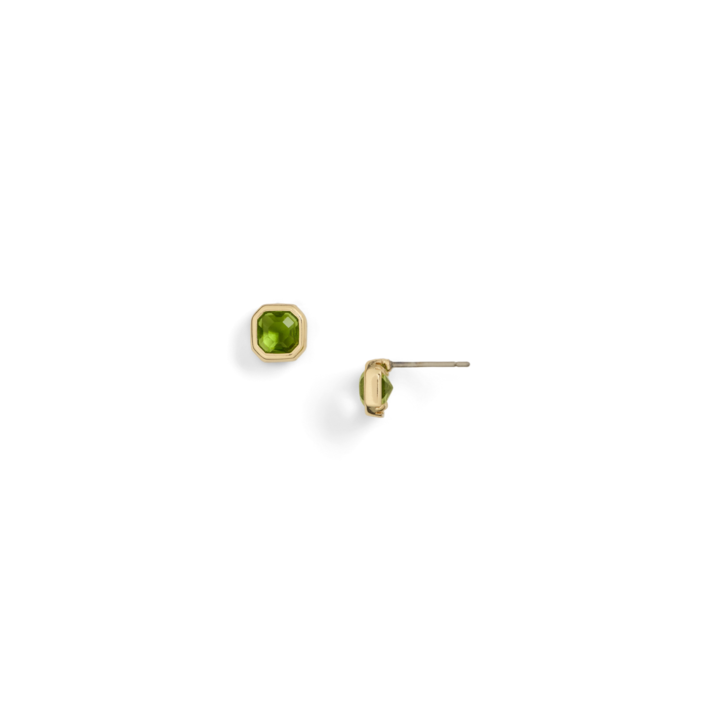 Серьги Ralph Lauren Gold-Plated Bezel Stone, цвет: Золотой / Оливковый — фото 1