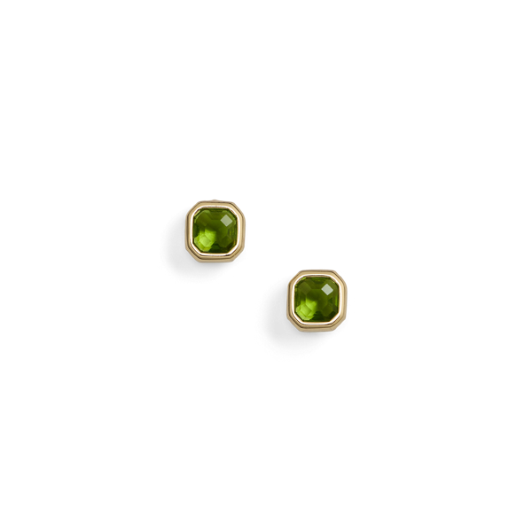 Gold-Plated Bezel Stone Studs