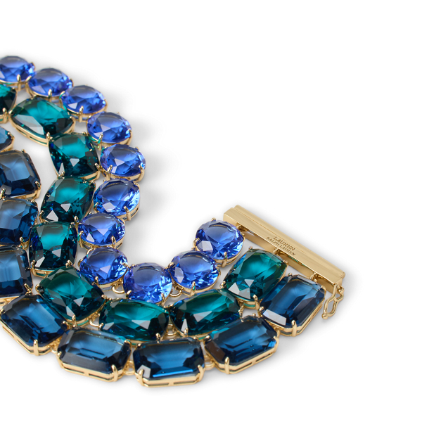 Gold-Plated Stone Multistrand Bracelet