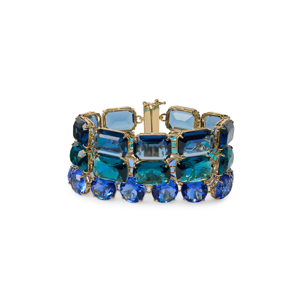 Gold-Plated Stone Multistrand Bracelet