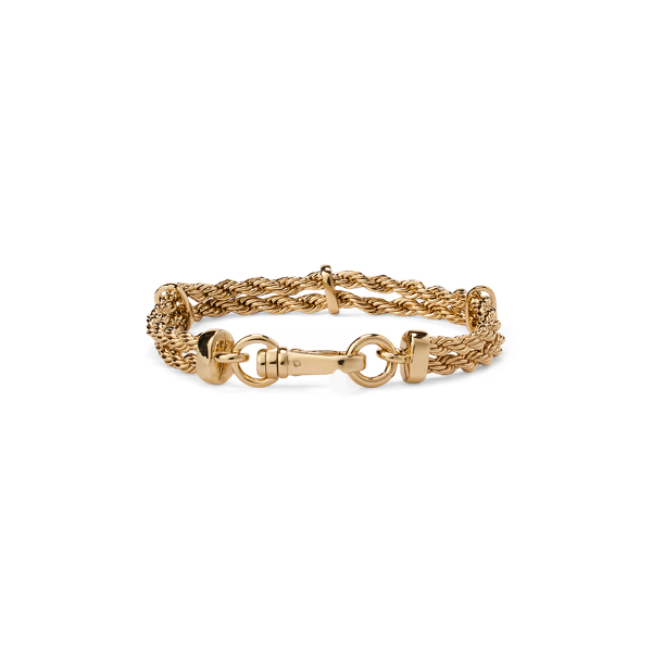 Bracelet superposé à chaînes plaquées or