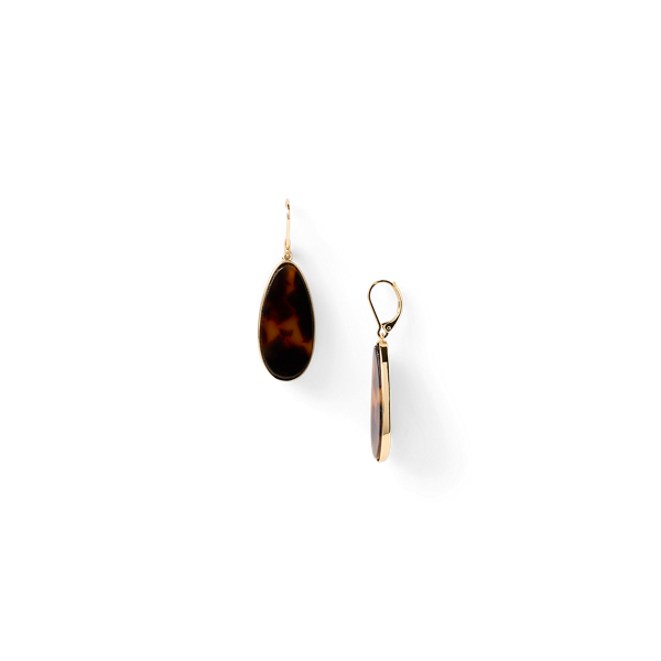 Gold/Tort Gold-Plated Tortoiseshell Drop Earrings Lauren 2