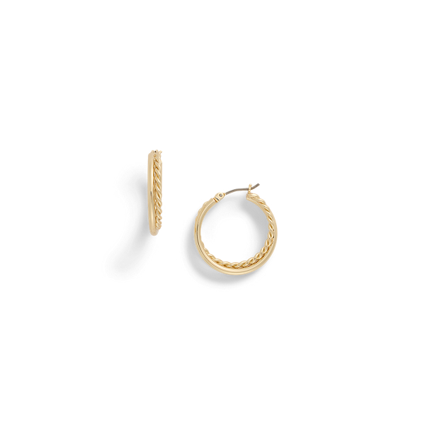 Gold-Plated Twisted Hoop Earrings