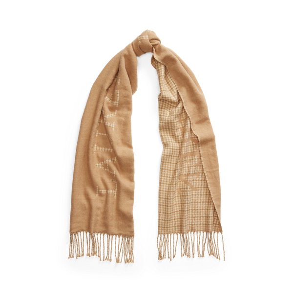 Cachecol revers&iacute;vel em jacquard com logo