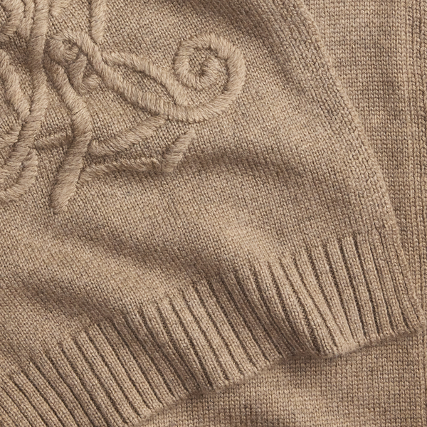 &Eacute;charpe avec logo brod&eacute; Lauren en Taupe fonc&eacute; chin&eacute; 3