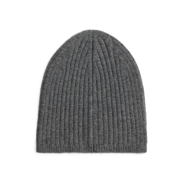 Embroidered-Logo Ribbed Cashmere Beanie