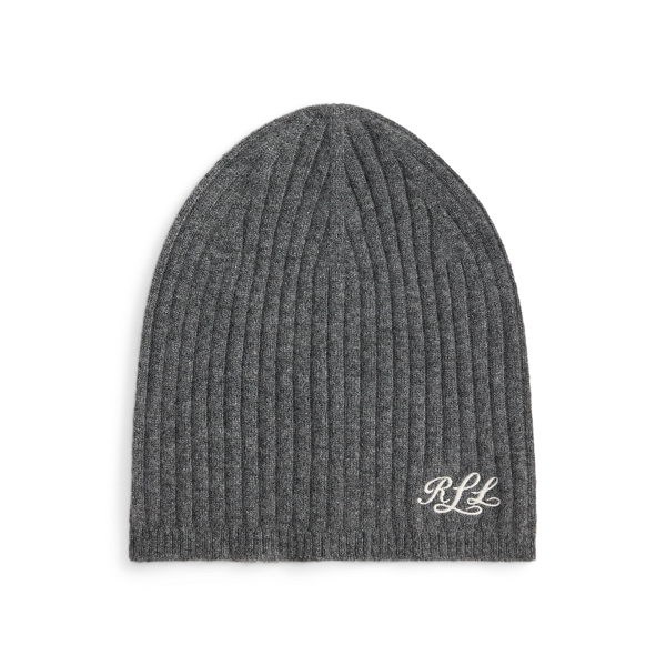 Embroidered-Logo Ribbed Cashmere Beanie