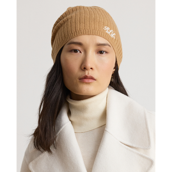 Cashmere Embroidered-Logo Beanie